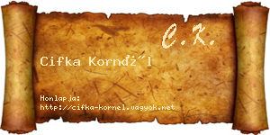 Cifka Kornél névjegykártya