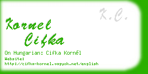 kornel cifka business card