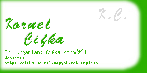 kornel cifka business card